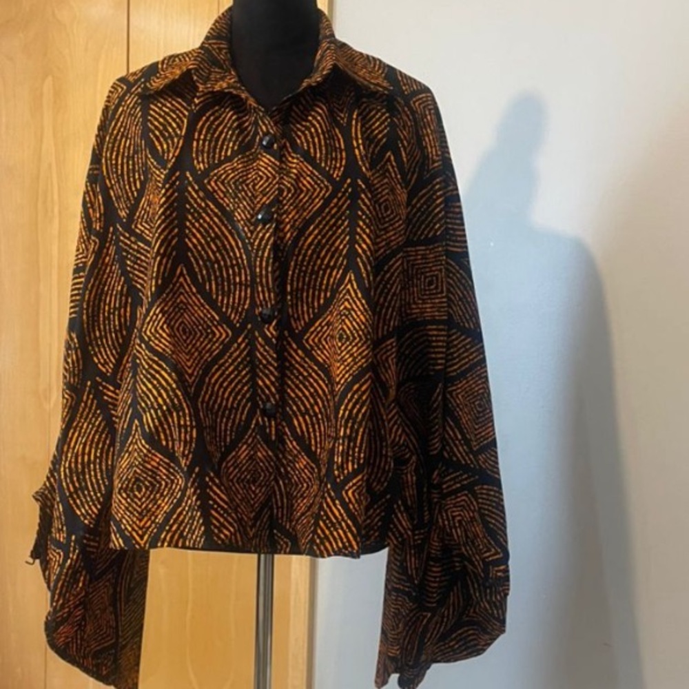 Stylish Black and Orange Women's Top
